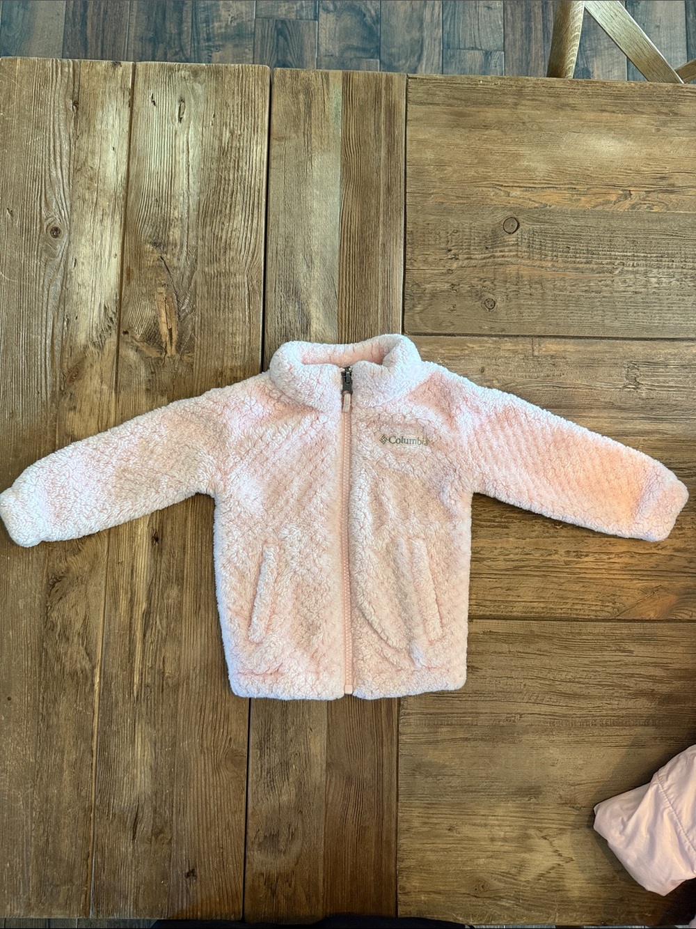 Columbia Light Pink Sherpa Fleece Jacket 12-18 months - Picture 4 of 4